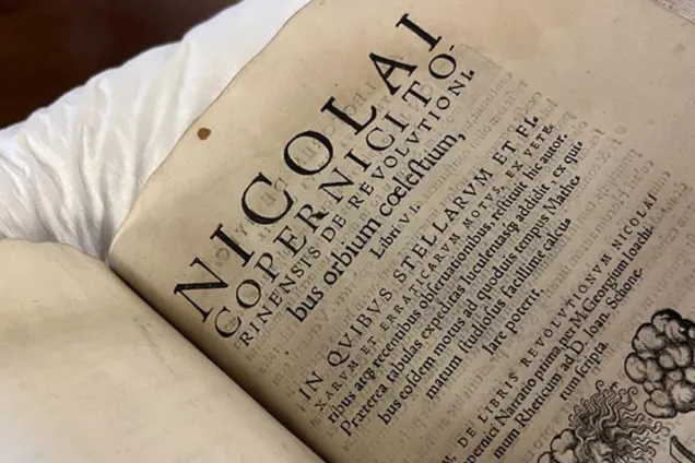 Copernicus' De revolutionibus orbium coelestium from the 16th century.