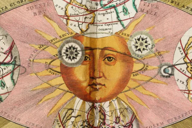 The Sun is in the centre of the Universe with Earth and the other planets orbiting around it.