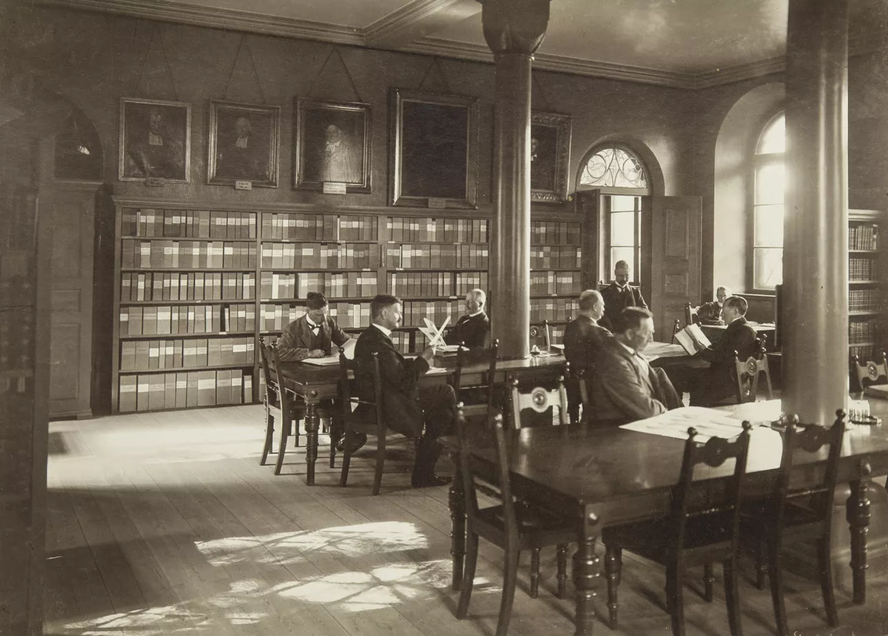 Reading room in old library