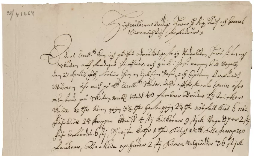 Dokument från 1600-talet.